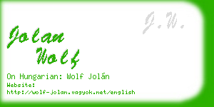 jolan wolf business card