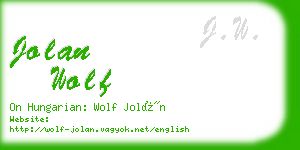 jolan wolf business card